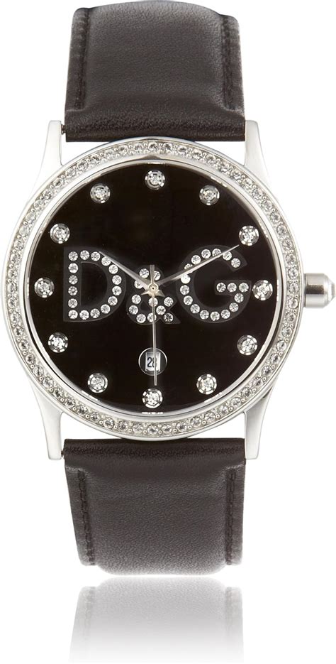 montre dolce gabbana pour femme bracelet cuir noir|Montre avec bracelet en crocodile en Noir pour femme.